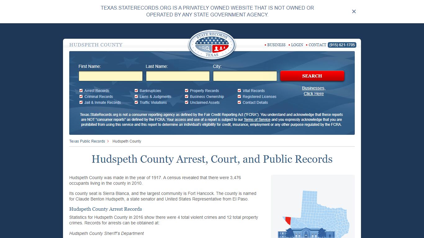 Hudspeth County Arrest, Court, and Public Records
