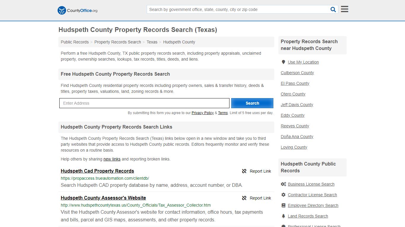 Hudspeth County Property Records Search (Texas) - County Office